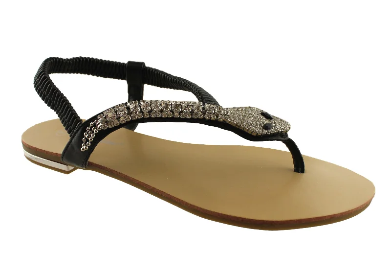 Trendy sandals for men with canvas straps and easy slip-on design for casual outings-Bellissimo Snake Summer Diamantee Sandals