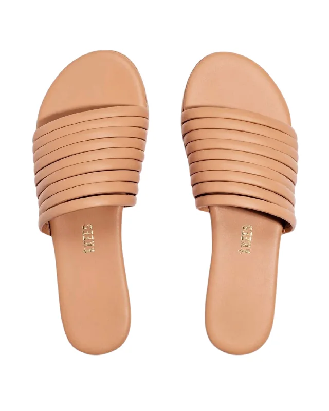 Casual sandals for women with flat soles and classic leather straps for style-Caro Sandals (Nude)