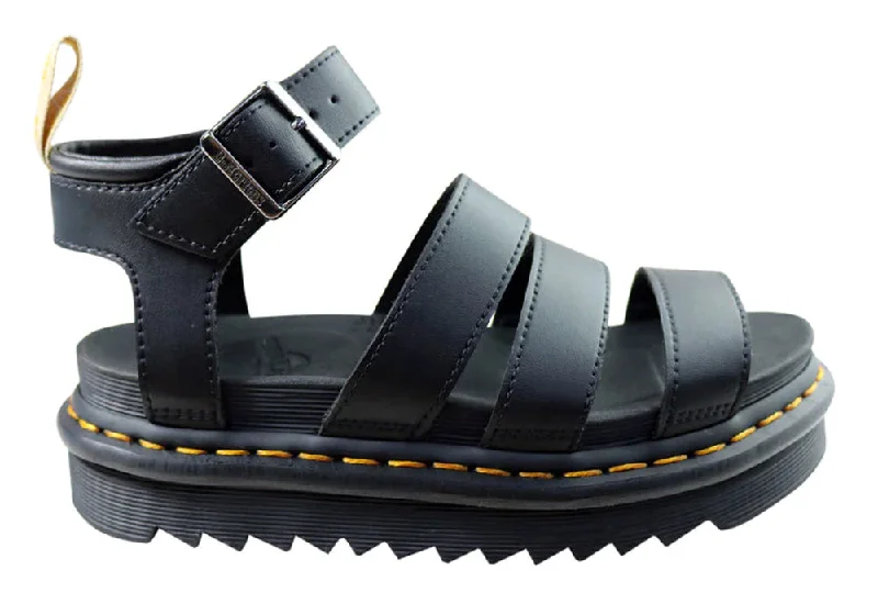 Outdoor sandals for women with cushioned footbed and adjustable straps for support-Dr Martens Blaire Hydro Womens Leather Fashion Sandals