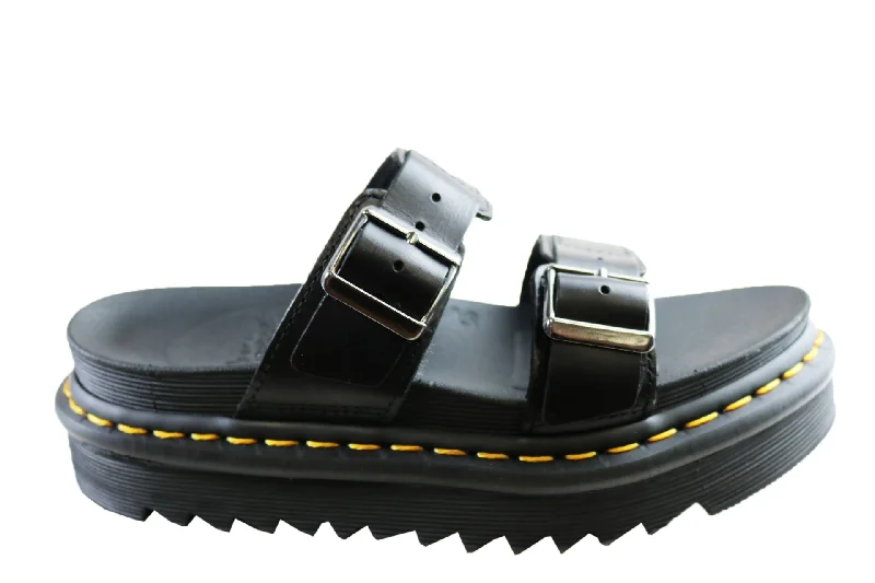 Trendy sandals for men with fabric straps and casual design for laid-back style-Dr Martens Womens Fashion Platform Leather Myles Sandals