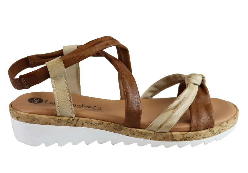 Comfortable sandals for women with cross-over straps and padded footbed for support-Lola Canales Bel Womens Comfortable Soft Leather Sandals Made In Spain