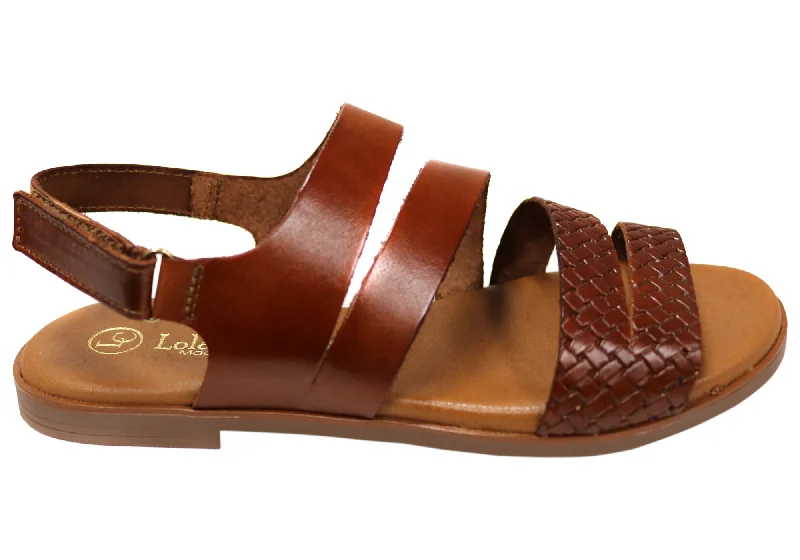 Casual sandals for women with thong design and padded footbed for everyday comfort-Lola Canales Winkle Womens Comfortable Leather Sandals Made In Spain