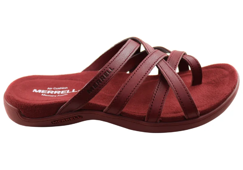 Comfortable sandals for men with breathable design and slip-on convenience for easy wear-Merrell Womens Hayes Thong Leather Comfortable Sandals