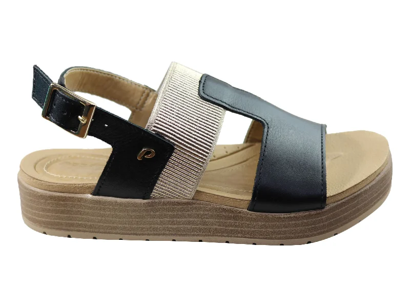 Trendy sandals for men with woven straps and lightweight footbed for comfort-Pegada Hume Womens Comfortable Leather Sandals Made In Brazil