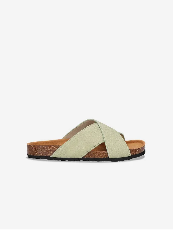 Casual sandals for women with flat soles and adjustable straps for easy wear-Samui Unisex Piñatex Vegan Leather Sandals | Green