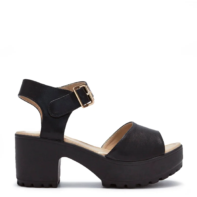 Trendy sandals for women with buckle closure and vibrant color options-LOR Black Chunky Sandals