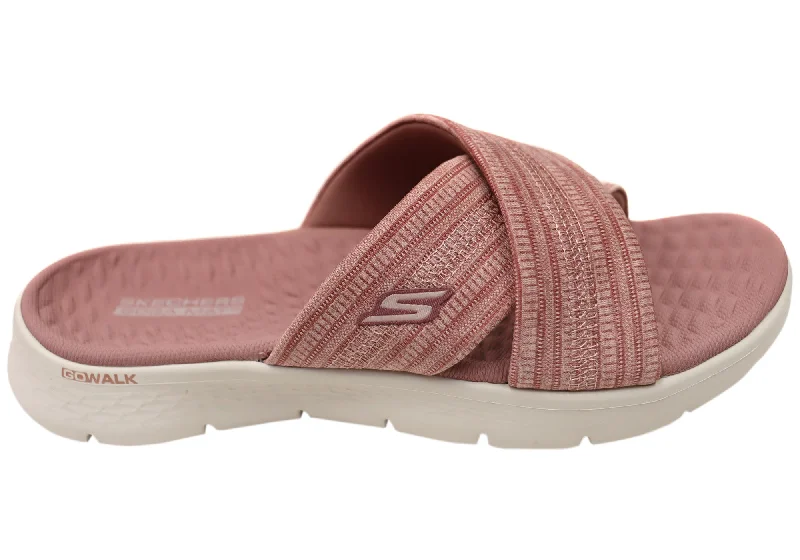 Beach sandals for women with flip-flop style and waterproof construction for comfort-Skechers Womens GOwalk Flex Sandal Impressed Slides Sandals