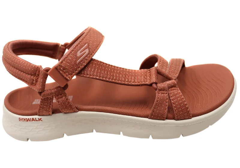 Casual sandals for women with cork footbed and supportive straps for comfort-Skechers Womens GOwalk Flex Sandal Sublime Comfortable Sandals