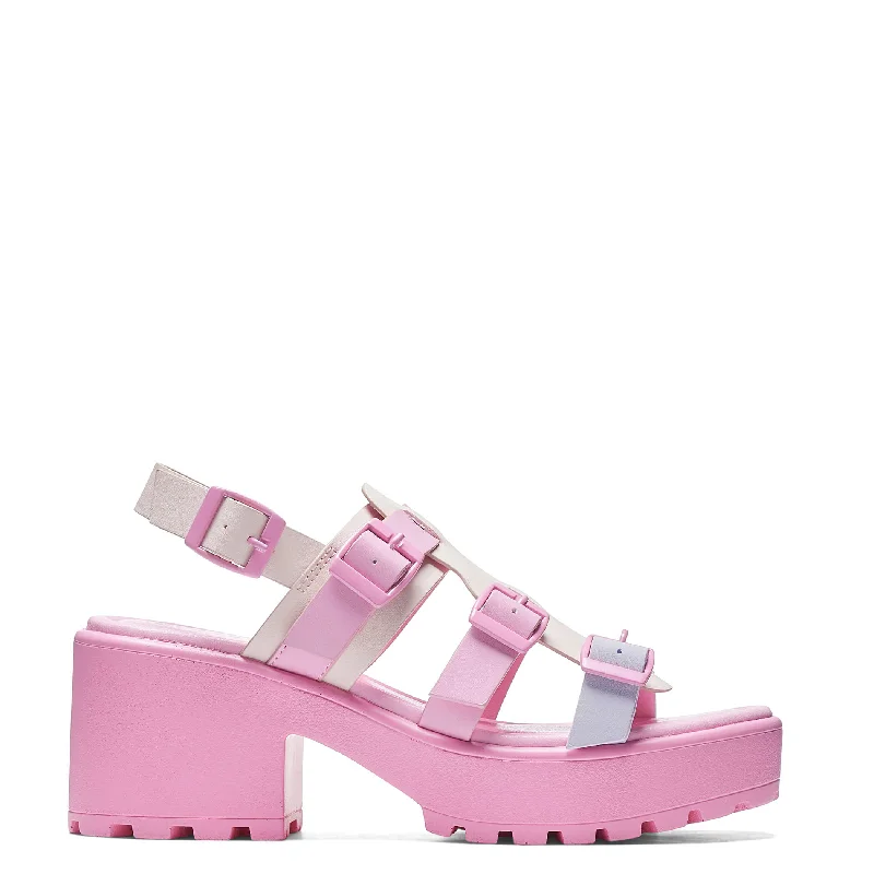 Stylish sandals for women with wide ankle straps and buckle detailing for fashionable look-Sugar Season Chunky Buckle Sandals - Pink