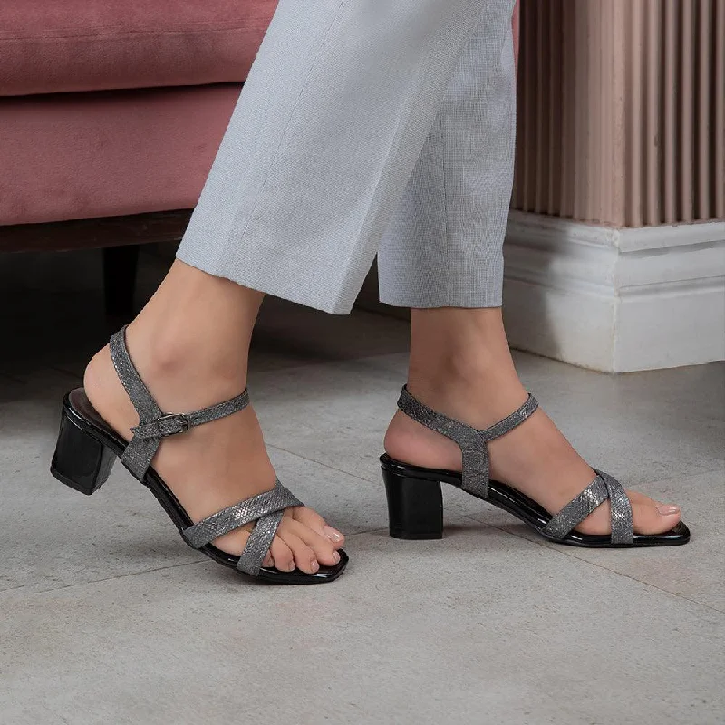 Summer sandals for women with breathable design and comfortable fit-The Milano Pewter Women's Dress Block Heel Sandals Tresmode