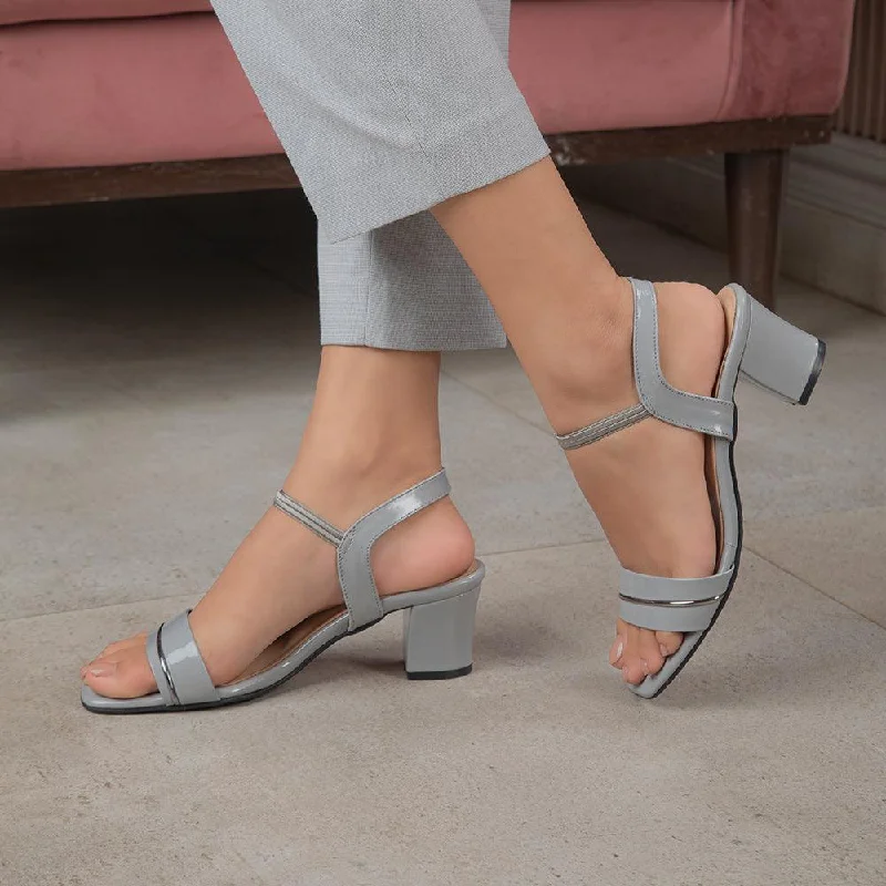 Fashionable sandals for men with athletic-inspired design and lightweight feel-The Rachel Grey Women's Dress Block Heel Sandals Tresmode