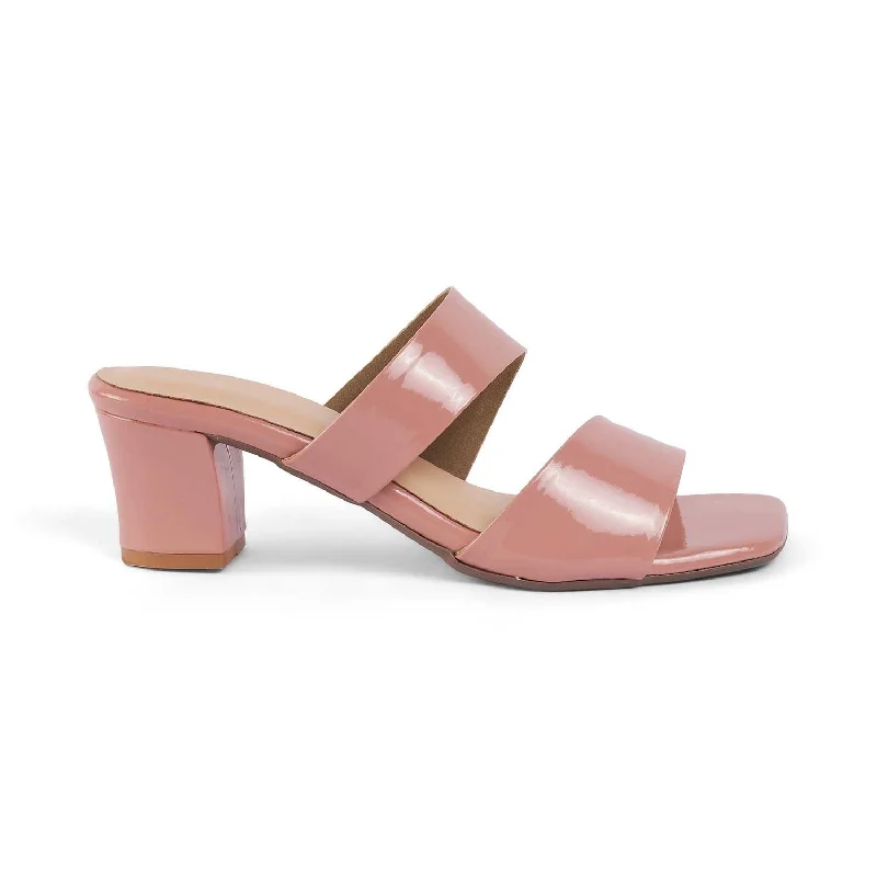 High-heeled sandals for women with strappy details and delicate ankle straps for elegance-Tresmode Sania Pink Women's Dress Block Heel Sandals