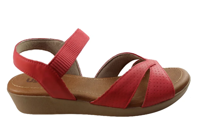 Comfortable sandals for men with cushioned footbed and supportive straps-Usaflex Aloha Womens Comfortable Leather Sandals Made In Brazil