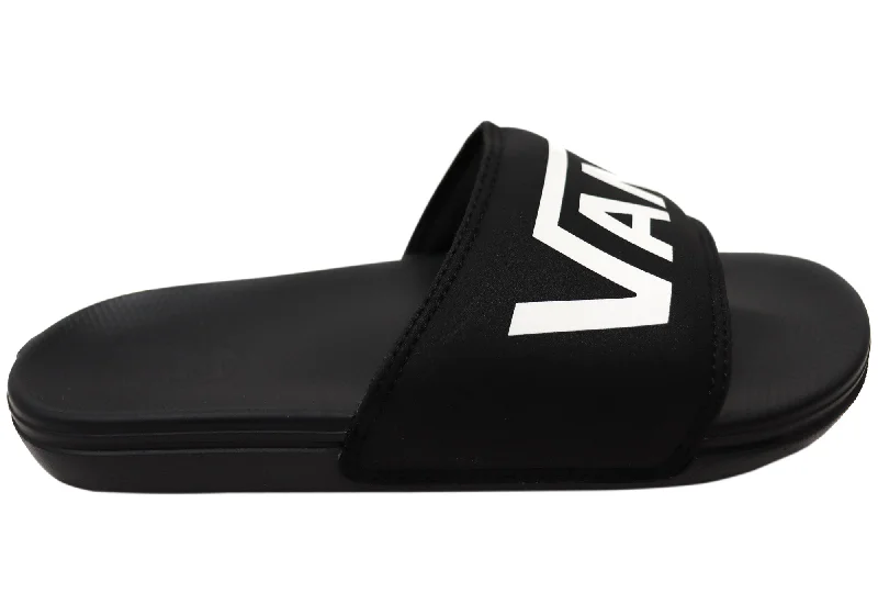 Comfortable sandals for men with cushioned footbed and supportive straps-Vans La Costa Slide On Unisex Comfortable Slides Sandals Black Black