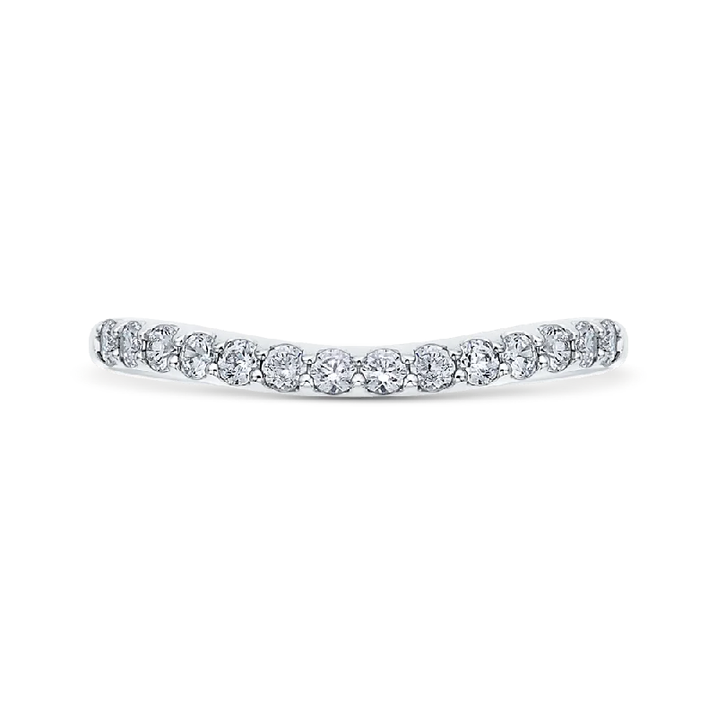 Stylish necklaces and pendants with diamonds for a glamorous and elegant look-14K White Gold Round Diamond Wedding Band