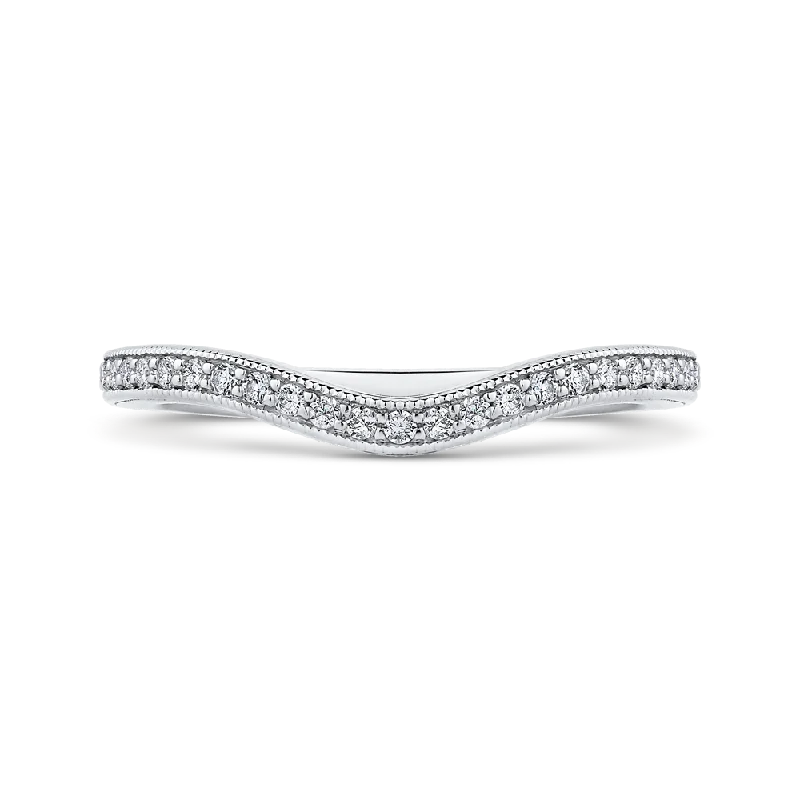 Necklaces and pendants with ocean-inspired designs for a refreshing, beachy feel-14K White Gold Round Diamond Wedding Band