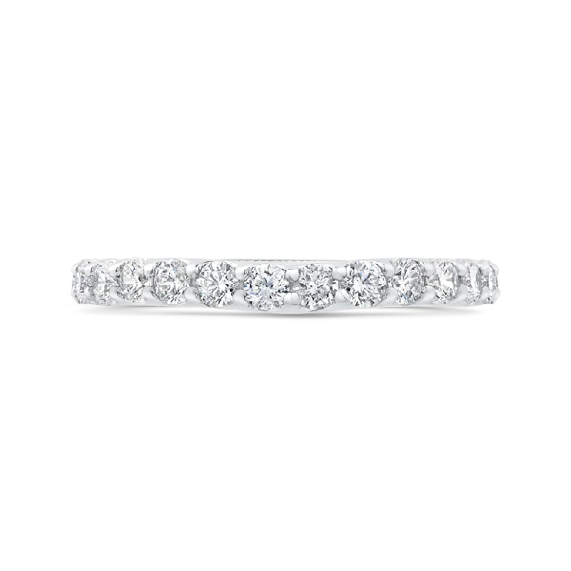 Necklaces and pendants with matching rings for a coordinated set of jewelry-14K White Gold Round Diamond Wedding Band