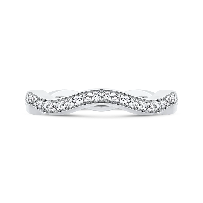 Necklaces and pendants with diamond pendants for a luxurious sparkling effect-14K White Gold Round Diamond Wedding Band