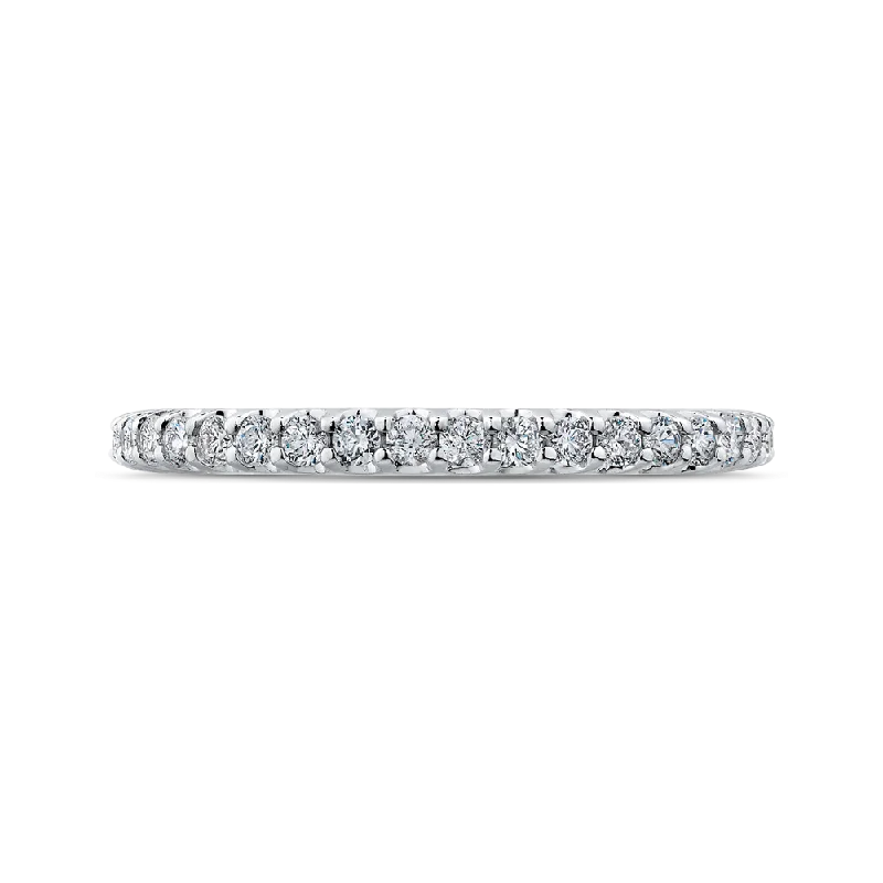 Elegant necklaces and pendants with gold chains for a chic, timeless appearance-14K White Gold Round Diamond Wedding Band