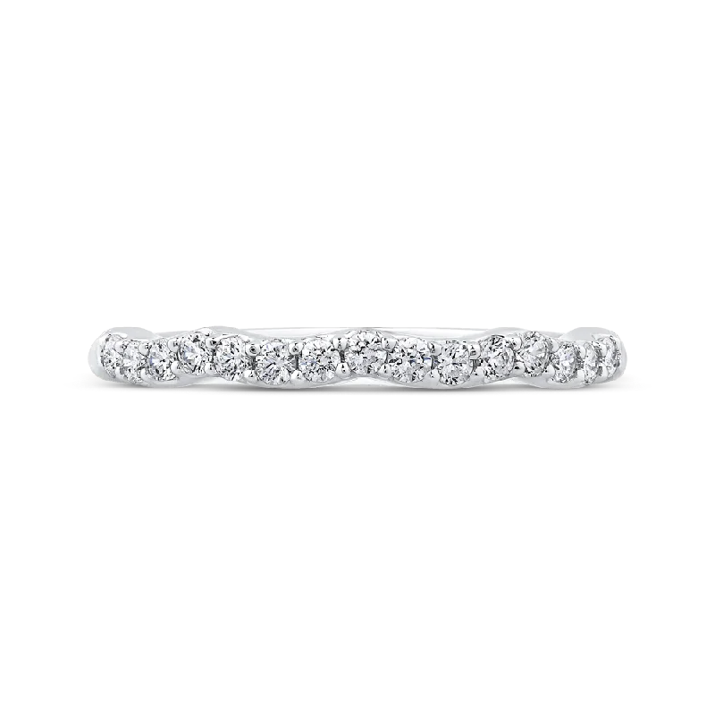 Best necklaces and pendants with statement designs for a fashionable accessory-14K White Gold Round Diamond Wedding Band