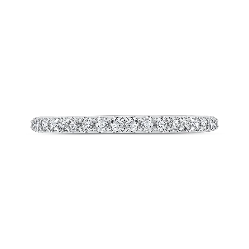 Best necklaces and pendants with statement designs for a fashionable accessory-14K White Gold Round Diamond Wedding Band