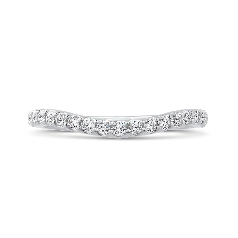 Trendy necklaces and pendants with statement pieces for a bold fashion statement-14K White Gold Round Diamond Wedding Band