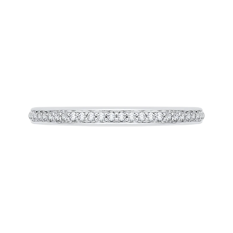 Necklaces and pendants with feather designs for a boho-chic, carefree vibe-14K White Gold Round Diamond Wedding Band