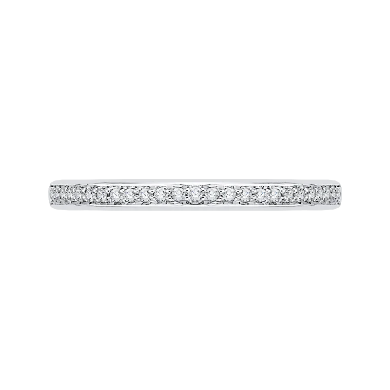 Unique necklaces and pendants with vintage-inspired designs for timeless appeal-14K White Gold Round Diamond Wedding Band