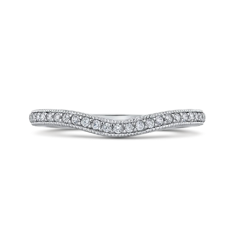 Beautiful necklaces and pendants with tree branch motifs for a nature-inspired design-14K White Gold Round Diamond Wedding Band