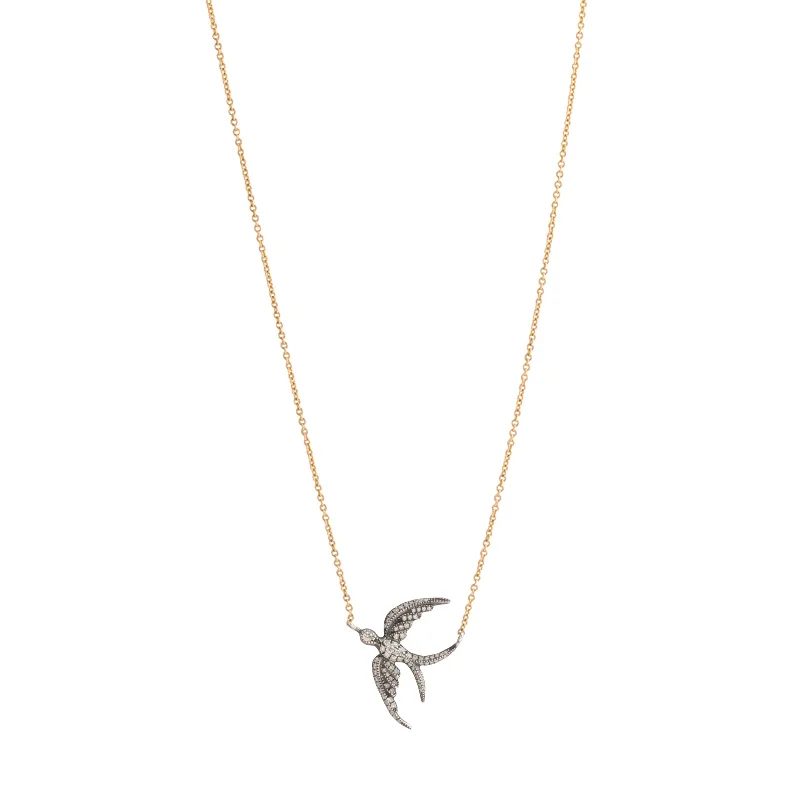 Necklaces and pendants with feather designs for a boho-chic, carefree vibe-Swallow Pendant Necklace