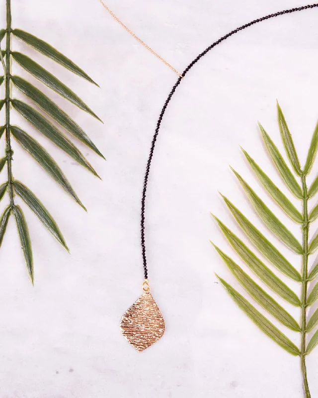 Best necklaces and pendants with gemstone clusters for a bold and colorful effect-Asymmetrical Birch Leaf Neck