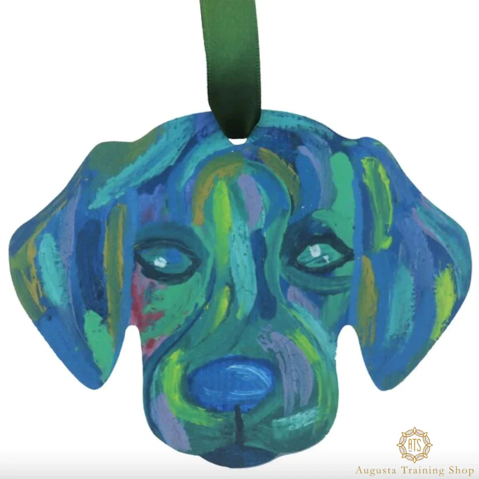 Necklaces and pendants with enamel accents for a colorful, eye-catching appearance-Augusta Handmade Blue Lab Ornament