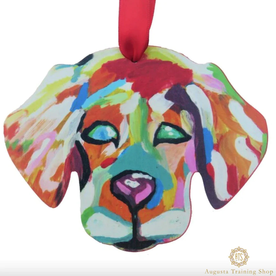 Best necklaces and pendants with art deco elements for a vintage, glamorous design-Augusta Handmade Colorful Golden Retriever Ornament