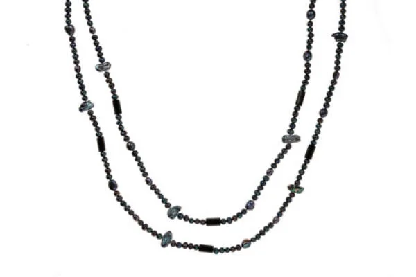 Necklaces and pendants with lock and key designs for a symbolic gesture-Black Pearl & Agate Necklace