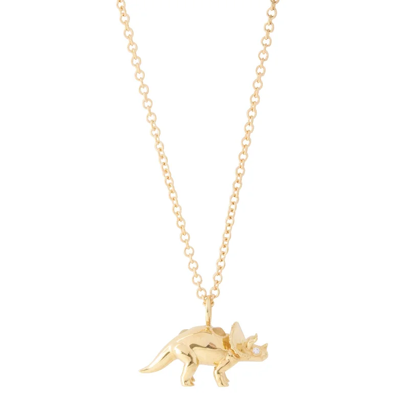 Best necklaces and pendants with butterfly wings for a delicate, graceful style-Triceratops Necklace