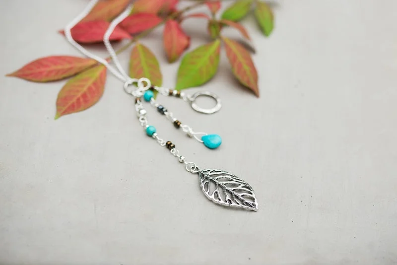 Necklaces and pendants with engraved messages for a deeply personal, sentimental gift-Four Seasons Leaf  Necklace