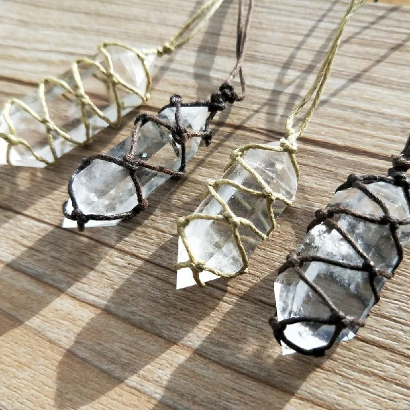 Necklaces and pendants with geometric pendants for a clean, contemporary design-Handmade Natural Crystal Point Necklace