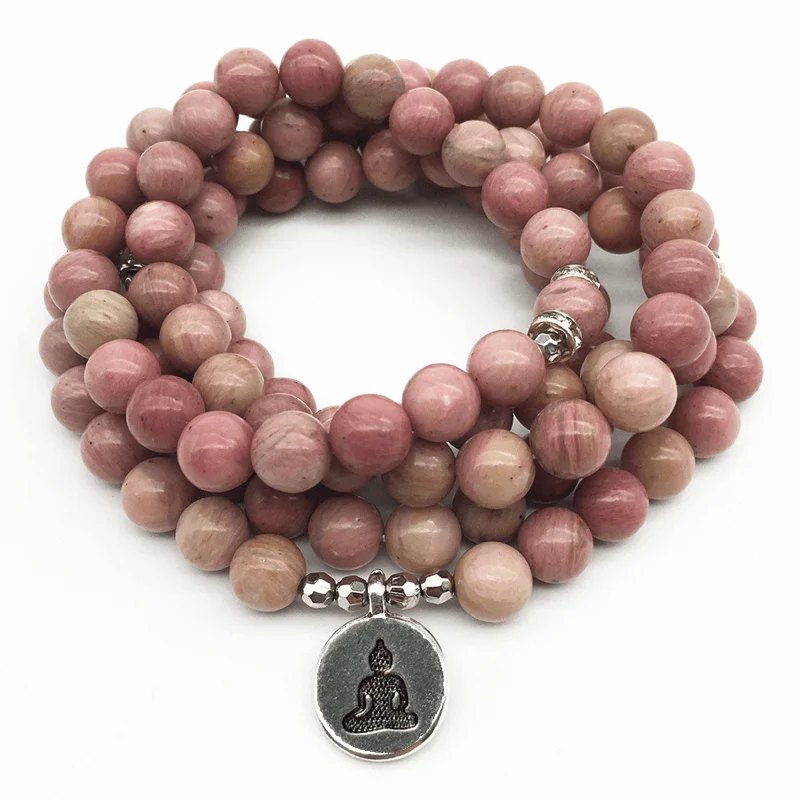 Best necklaces and pendants with gemstone clusters for a bold and colorful effect-The Love Yourself Rhodonite Mala