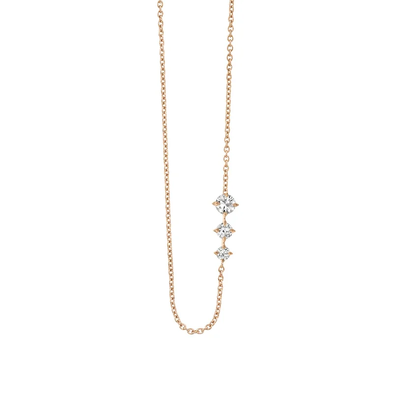 Beautiful necklaces and pendants with geometric shapes for a modern, artistic design-Triple Floating Necklace - Rose Gold