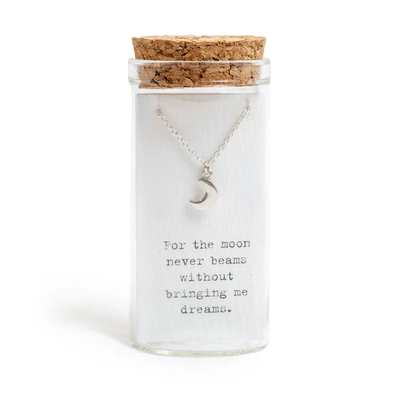 Necklaces and pendants with celestial starburst designs for a radiant look-Message in a Bottle Collection - Necklace - Moon