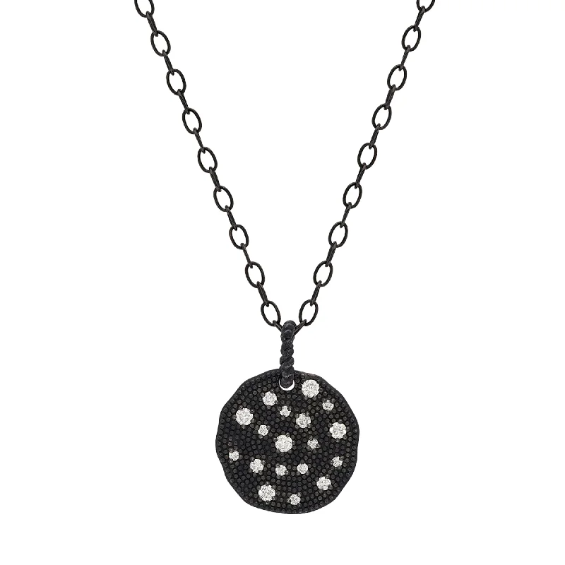 Beautiful necklaces and pendants with layered chains for a fashionable, chic look-Texture Diamond Charm