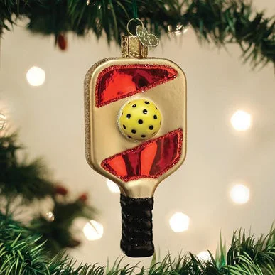 Necklaces and pendants with matching rings for a coordinated set of jewelry-Old World Christmas - Pickleball Paddle