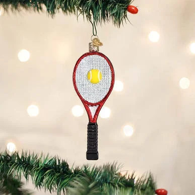 Best necklaces and pendants with statement designs for a fashionable accessory-Old World Christmas - Red Tennis Racquet