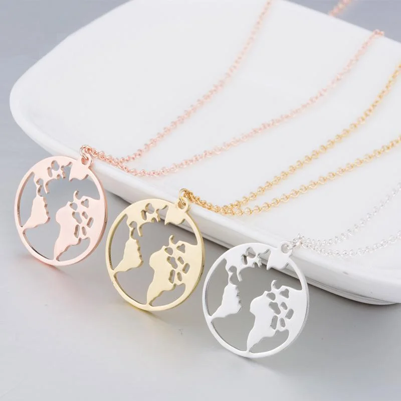 Fashionable necklaces and pendants with birthstones for a personalized gift idea-One World Wanderlust Necklace