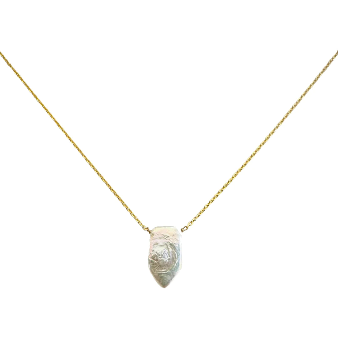 Beautiful necklaces and pendants with layered chains for a fashionable, chic look-Pointy Pearl Necklace