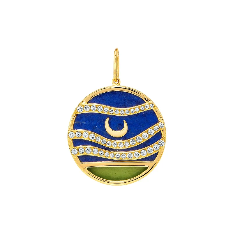 Unique necklaces and pendants with custom birthstone arrangements for personalization-Tarsila A Lua Pendant