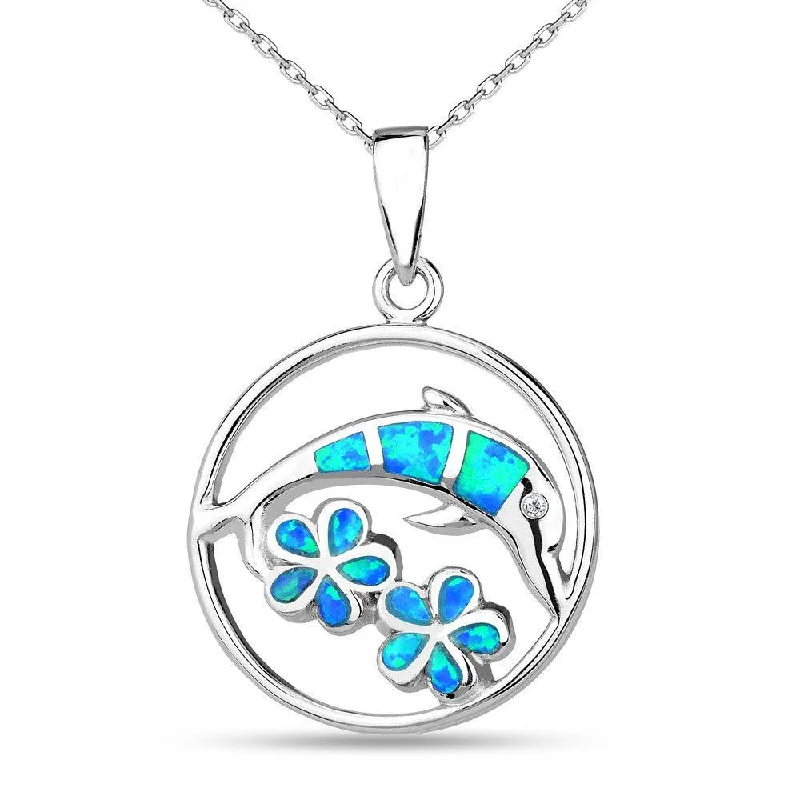 Beautiful necklaces and pendants with moonstone for an ethereal, mystical appearance-Sterling Silver Dolphin and Flowers Pendant