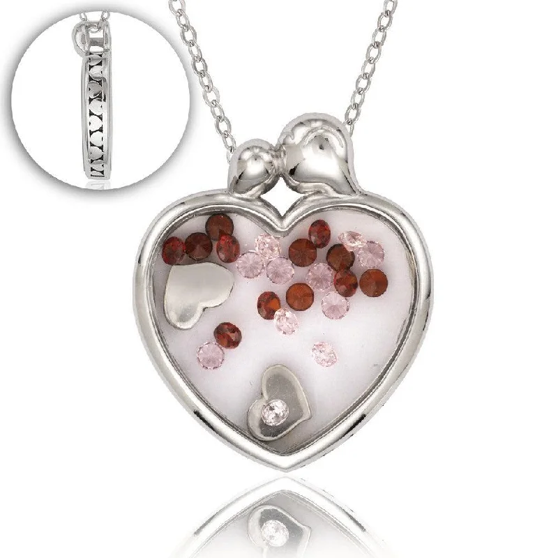 Best necklaces and pendants with seashell designs for a tropical, beachy vibe-Sterling Silver Hearts Inside Window Pendant