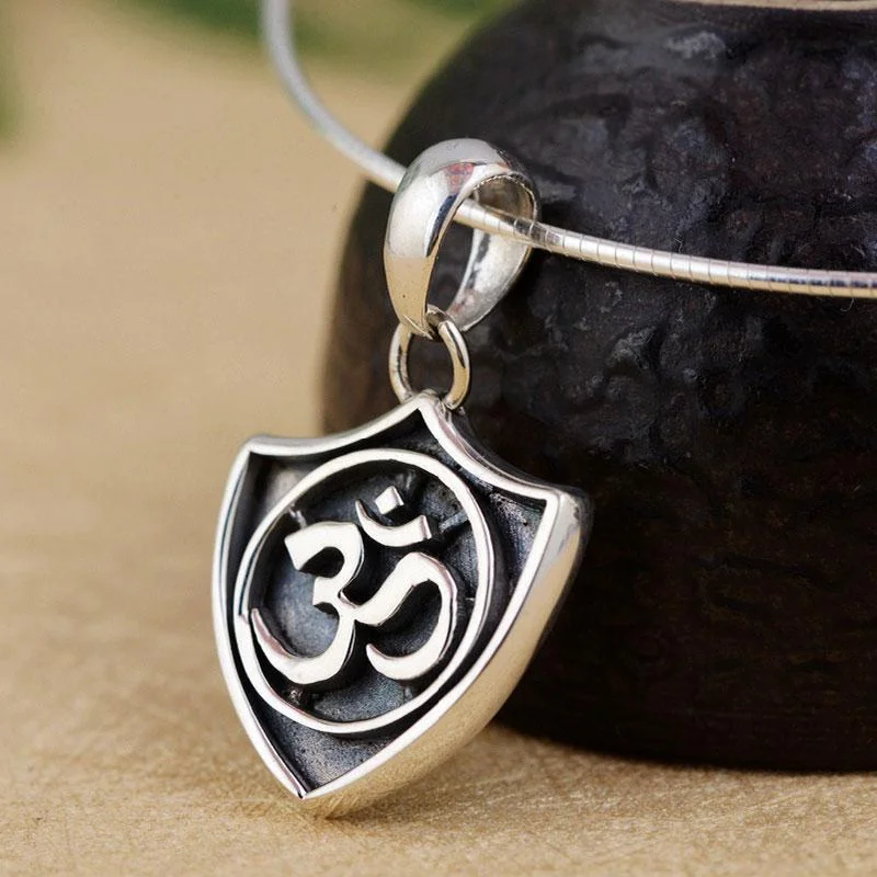 Best necklaces and pendants with oval pendants for a classic, elegant shape-Sterling Silver Om Herald Pendant