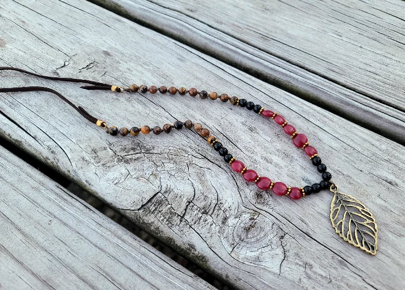 Beautiful necklaces and pendants with gemstone teardrops for an elegant effect-Tiger Eye Corded Necklace